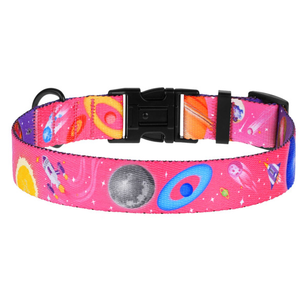 Нашийник для Собак BronzeDog Urban Cosmos нейлоновий з металевою пряжкою Рожевий