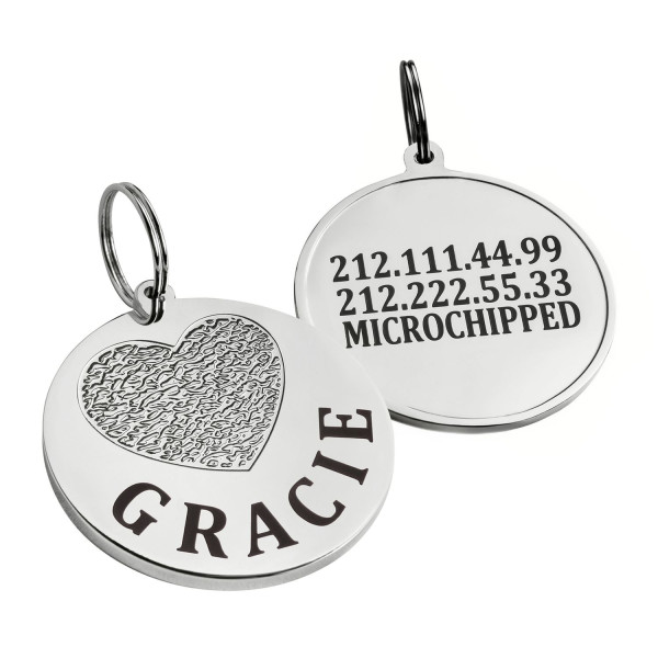 Адресник для Собак BronzeDog з Латуні з Нікелевим Покриттям Серце