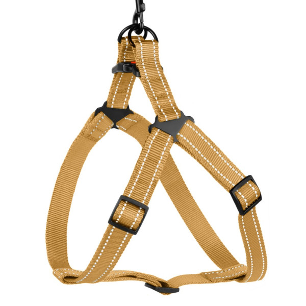 Шлея для Собак BronzeDog Active Нейлонова зі Світловідбиттям Золотиста