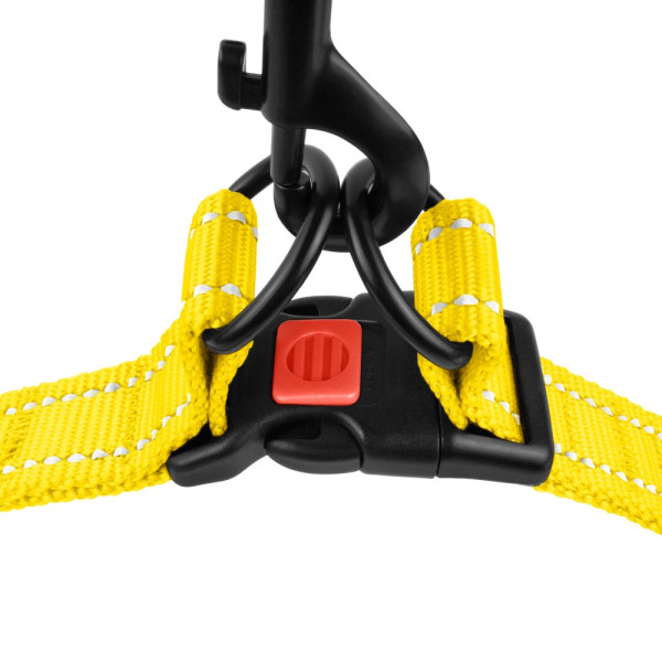 Шлея для Собак BronzeDog Active Нейлонова зі Світловідбиттям Жовта