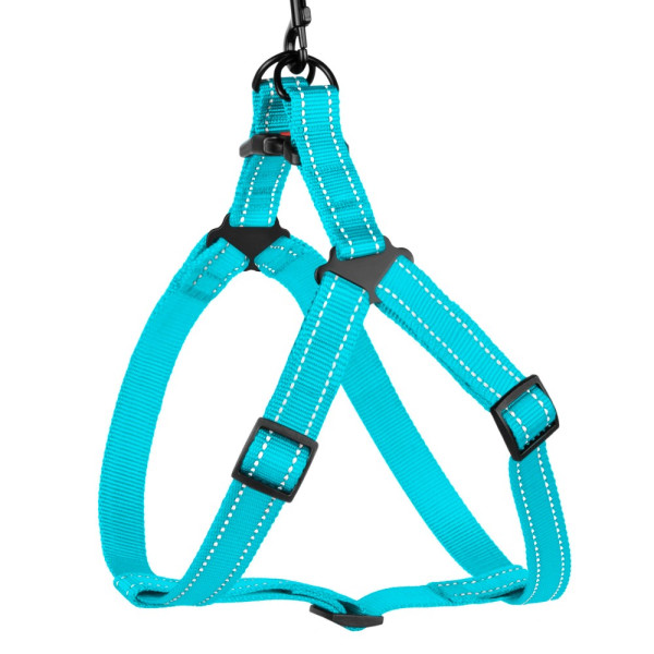 Шлея для Собак BronzeDog Active Нейлонова зі Світловідбиттям Блакитна