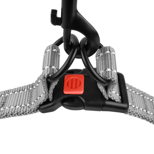 Шлея для Собак BronzeDog Active Нейлонова зі Світловідбиттям Сіра