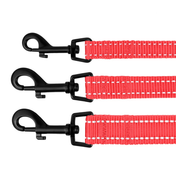 Повідець для Собак Bronzedog Active Нейлоновий зі Світловідбиттям Кораловий