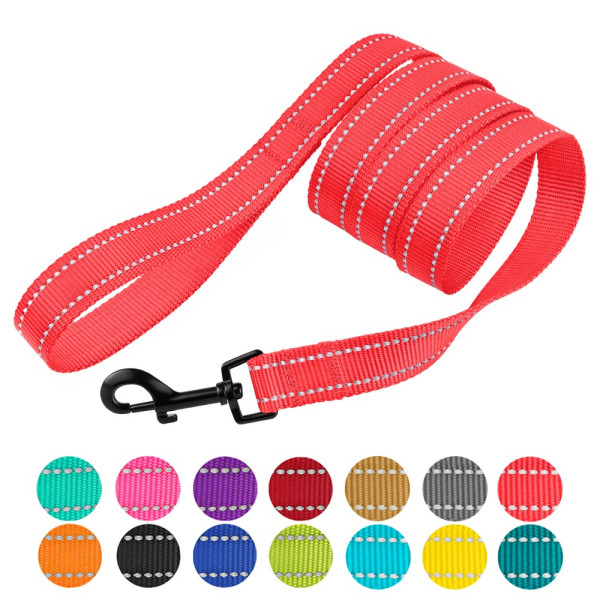 Повідець для Собак Bronzedog Active Нейлоновий зі Світловідбиттям Кораловий