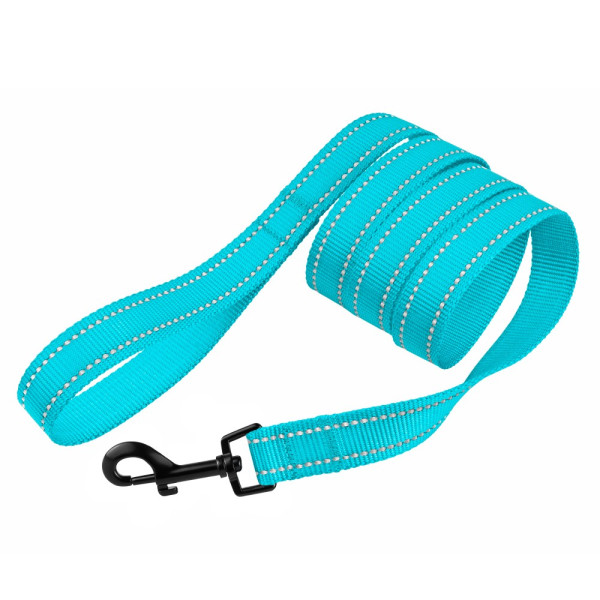 Повідець для Собак Bronzedog Active Нейлоновий зі Світловідбиттям Блакитний