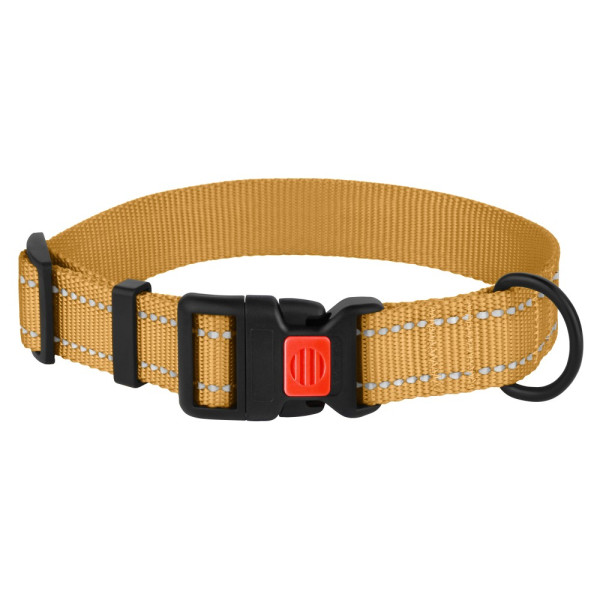 Нашийник для Собак BronzeDog Active Нейлоновий зі Світловідбиттям та Пластиковою Пряжкою Золотистий
