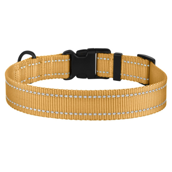Нашийник для Собак BronzeDog Active Нейлоновий зі Світловідбиттям та Пластиковою Пряжкою Золотистий