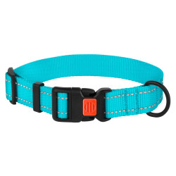 Нашийник для Собак BronzeDog Active Нейлоновий зі Світловідбиттям та Пластиковою Пряжкою Блакитний