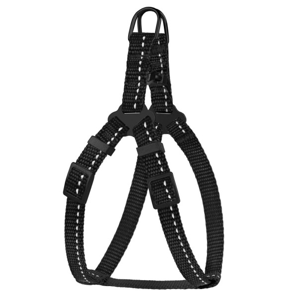 Шлея для Собак Дрібних Порід BronzeDog Active Нейлонова зі Світловідбиттям Чорна