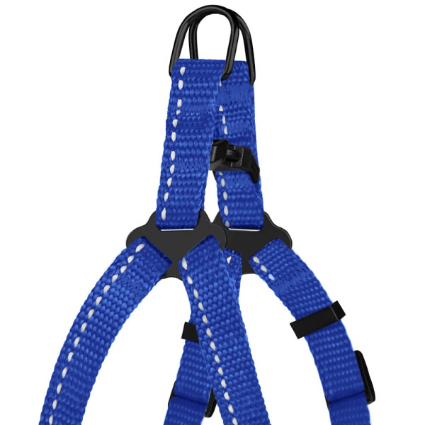 Шлея для Собак Дрібних Порід BronzeDog Active Нейлонова зі Світловідбиттям Синя