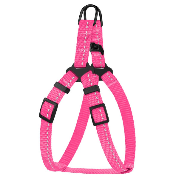 Шлея для Собак Дрібних Порід BronzeDog Active Нейлонова зі Світловідбиттям Рожева