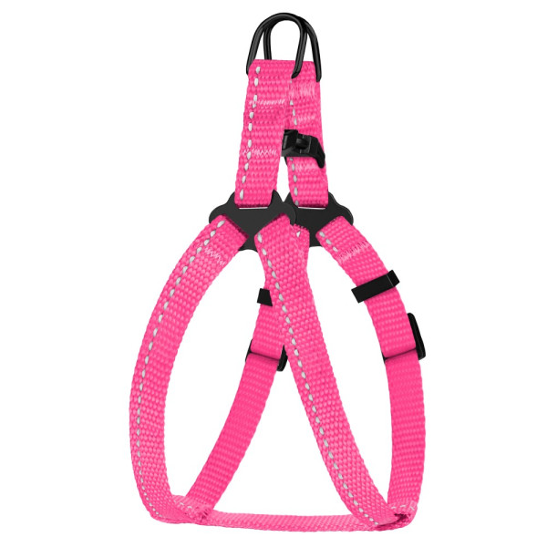 Шлея для Собак Дрібних Порід BronzeDog Active Нейлонова зі Світловідбиттям Рожева