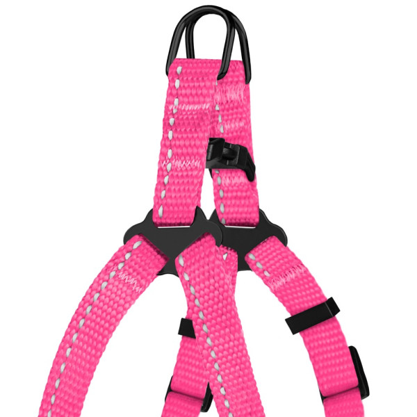 Шлея для Собак Дрібних Порід BronzeDog Active Нейлонова зі Світловідбиттям Рожева
