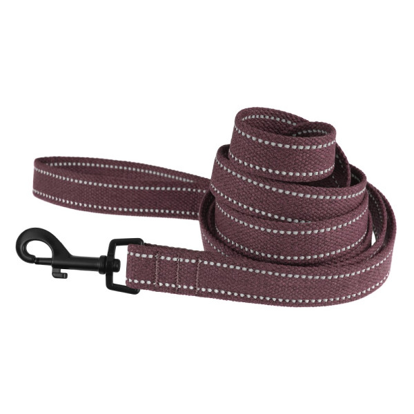 Повідець для собак Barksi Сotton рефлекторний бавовняний брезент Стандарт Черрі