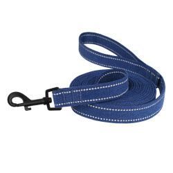 Повідець для собак Barksi Сotton рефлекторний бавовняний брезент Стандарт Синій