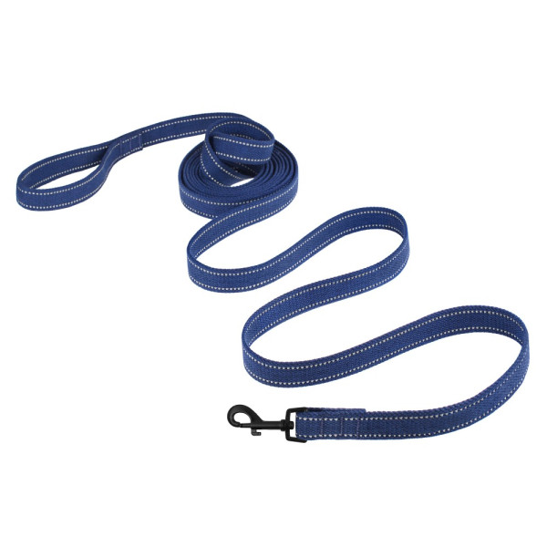 Повідець для собак Barksi Сotton рефлекторний бавовняний брезент Стандарт Синій