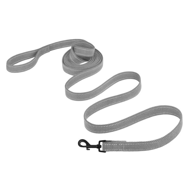 Повідець для собак Barksi Сotton рефлекторний бавовняний брезент Стандарт Сірий