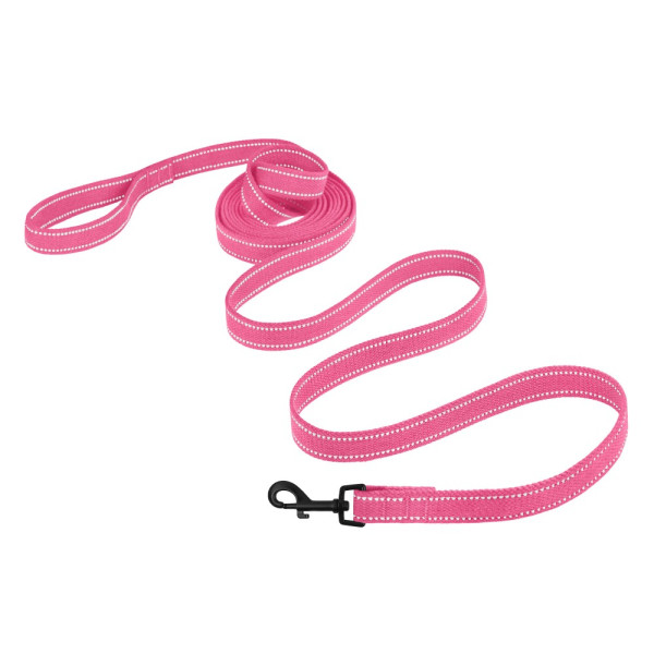 Повідець для собак Barksi Сotton рефлекторний бавовняний брезент Стандарт Рожевий