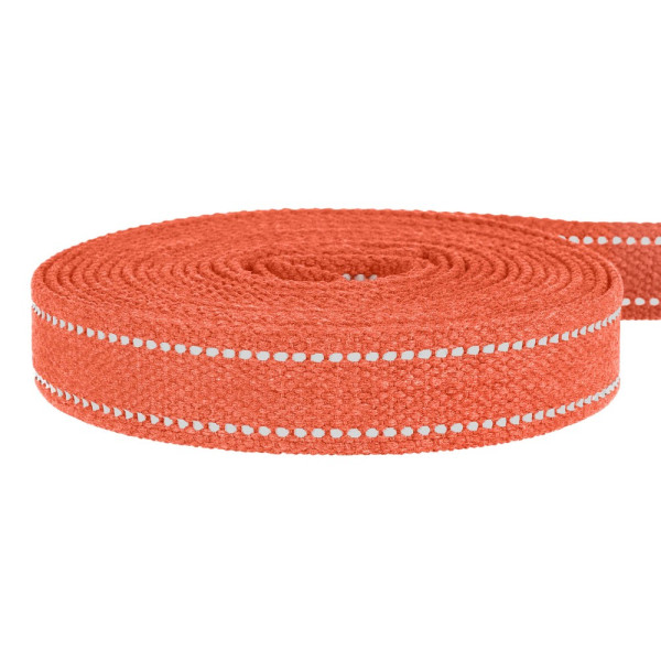 Повідець для собак Barksi Сotton рефлекторний бавовняний брезент Стандарт Помаранчевий