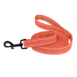 Повідець для собак Barksi Сotton рефлекторний бавовняний брезент Стандарт Помаранчевий