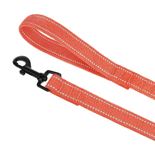 Повідець для собак Barksi Сotton рефлекторний бавовняний брезент Стандарт Помаранчевий