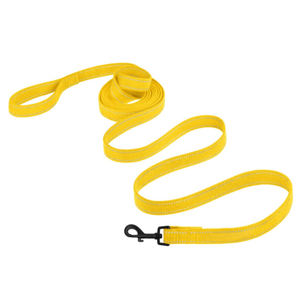 Повідець для собак Barksi Сotton рефлекторний бавовняний брезент Стандарт Жовтий