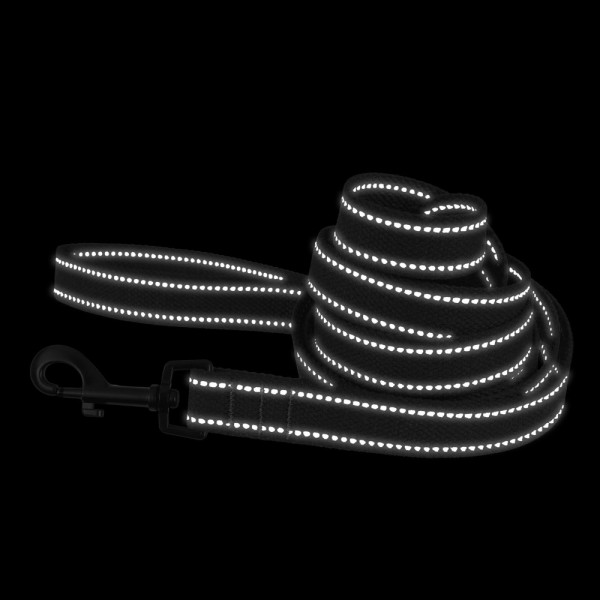 Повідець для собак Barksi Сotton рефлекторний бавовняний брезент Стандарт Графіт