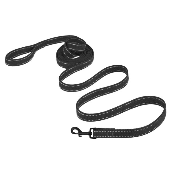 Повідець для собак Barksi Сotton рефлекторний бавовняний брезент Стандарт Графіт