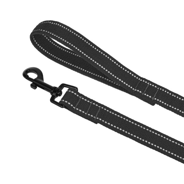 Повідець для собак Barksi Сotton рефлекторний бавовняний брезент Стандарт Графіт