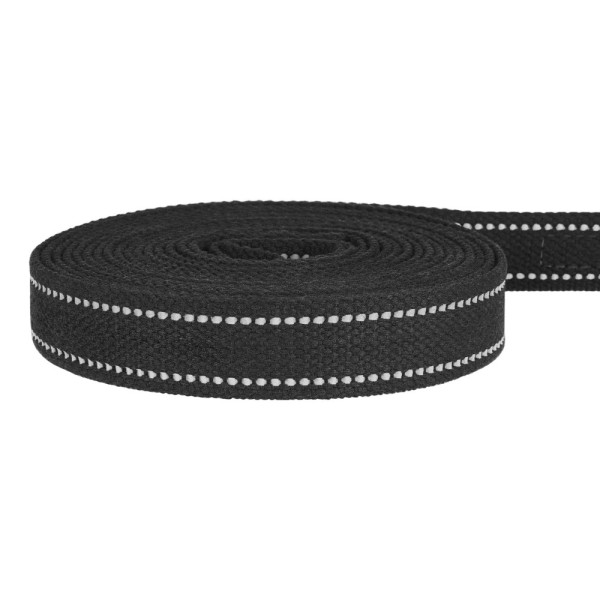 Повідець для собак Barksi Сotton рефлекторний бавовняний брезент Стандарт Графіт