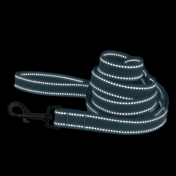 Повідець для собак Barksi Сotton рефлекторний бавовняний брезент Стандарт Блакитний