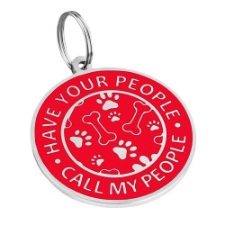 Емальований Адресник для Собак BronzeDog Have Your People Call My People Червоний