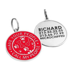 Емальований Адресник для Собак BronzeDog Have Your People Call My People Червоний