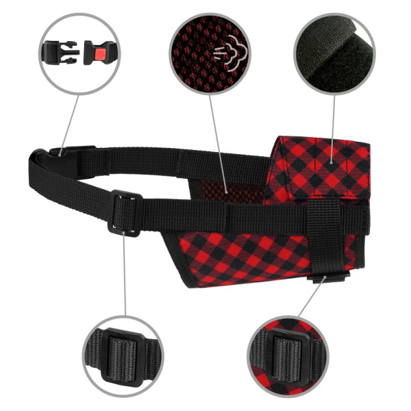 Намордник для собак Barksi нейлоновий регульований Червоний Намордник для собак Barksi нейлоновий регульований Червоний