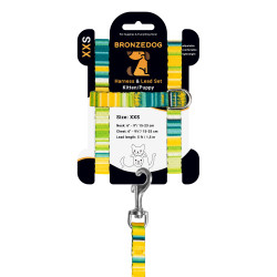 Шлея з Поводком для Котів та Дрібних Собак BronzeDog Urban West Салатова