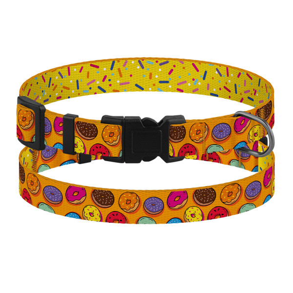 Нашийник для Собак Дрібних Порід BronzeDog Fruits Нейлоновий з Пластиковою Пряжкою Пончики