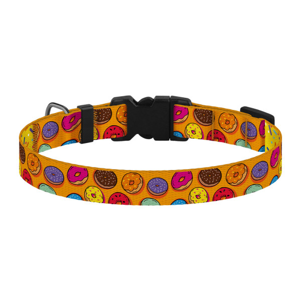 Нашийник для Собак Дрібних Порід BronzeDog Fruits Нейлоновий з Пластиковою Пряжкою Пончики