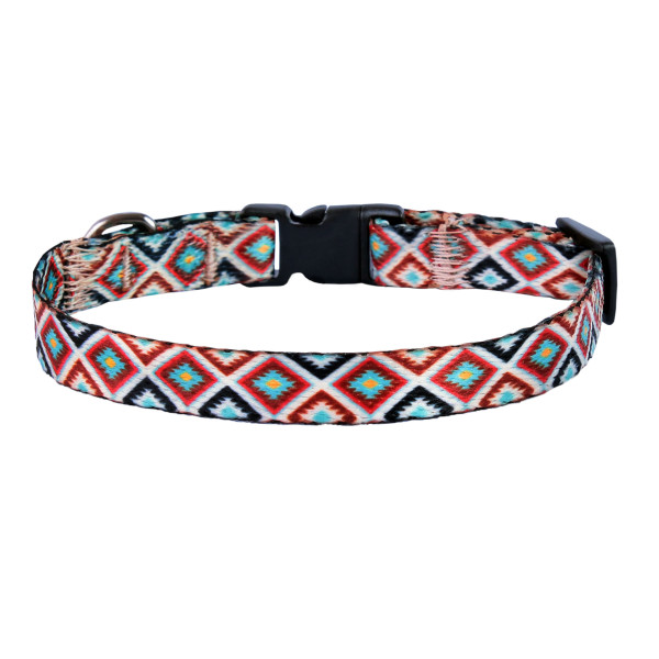 Нашийник для Котів BronzeDog Urban Гуцульський Нейлоновий з Пластиковою Пряжкою та Дзвіночком Коричневий