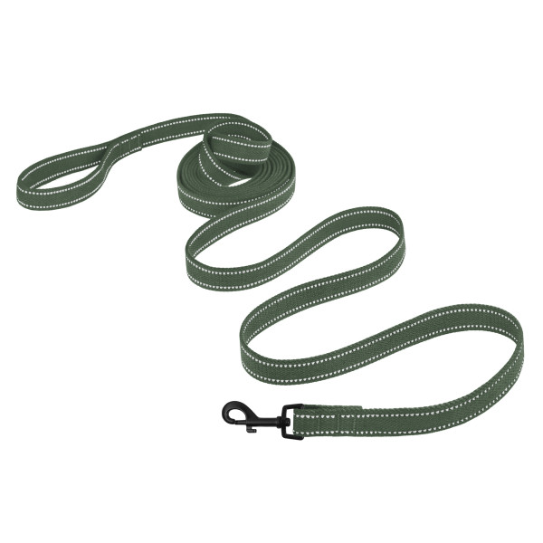 Повідець для собак Barksi Сotton рефлекторний бавовняний брезент Стандарт Хакі