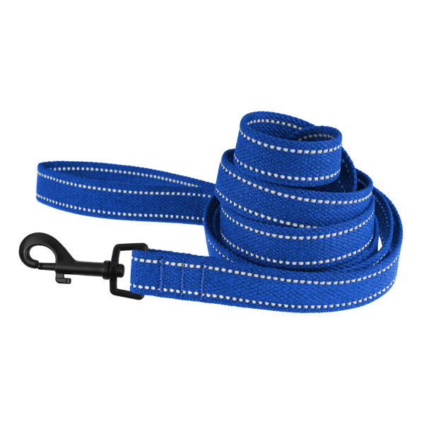 Повідець для собак Barksi Сotton рефлекторний бавовняний брезент Стандарт Волошковий