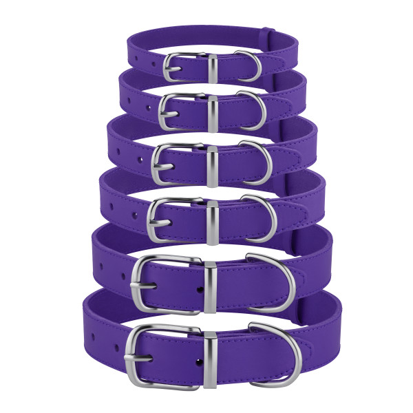 Нашийник для Собак Шкіряний BronzeDog Classic з Хромованою Фурнітурою Фіолетовий