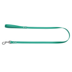 Повідець для Собак Шкіряний BronzeDog Classic з Хромованою Фурнітурою Бірюзовий