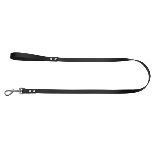 Повідець для Собак Шкіряний BronzeDog Classic з Хромованою Фурнітурою Чорний