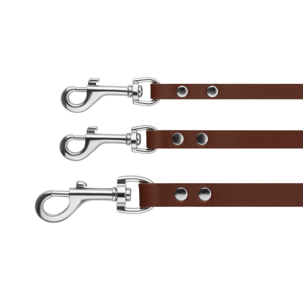 Повідець для Собак Шкіряний BronzeDog Classic з Хромованою Фурнітурою Коричневий