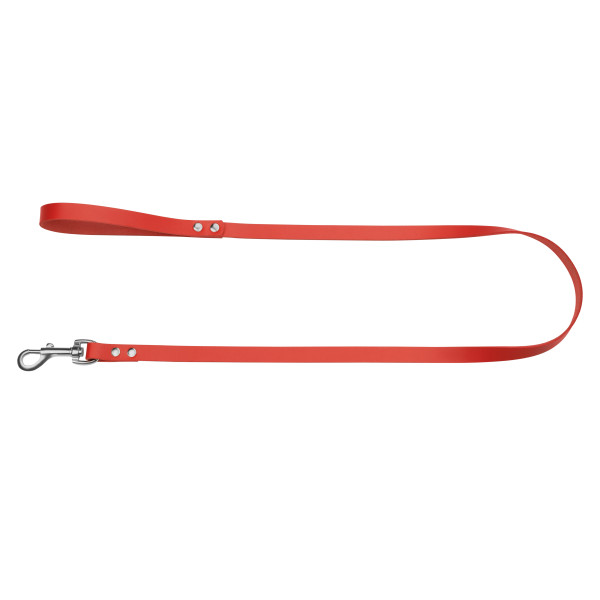 Повідець для Собак Шкіряний BronzeDog Classic з Хромованою Фурнітурою Червоний