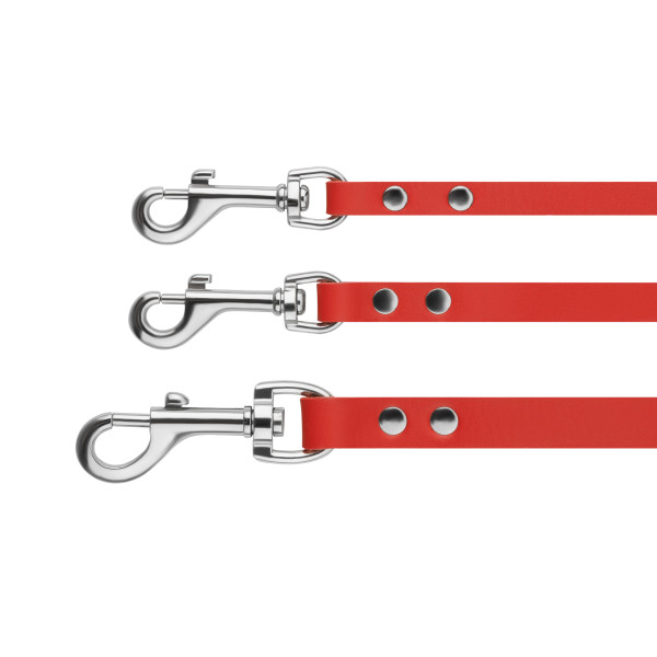 Повідець для Собак Шкіряний BronzeDog Classic з Хромованою Фурнітурою Червоний