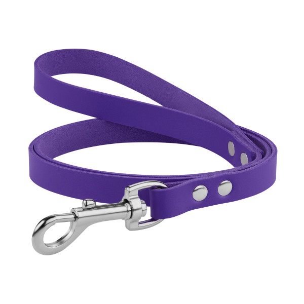 Повідець для Собак Шкіряний BronzeDog Classic з Хромованою Фурнітурою Фіолетовий