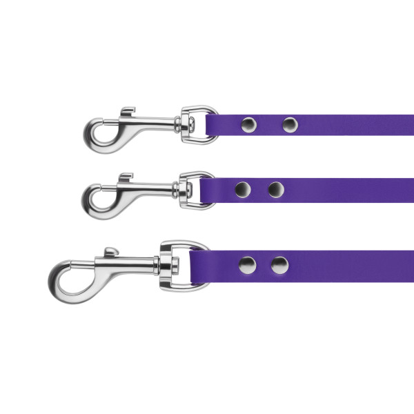 Повідець для Собак Шкіряний BronzeDog Classic з Хромованою Фурнітурою Фіолетовий
