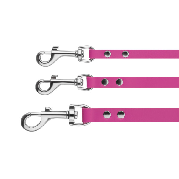 Повідець для Собак Шкіряний BronzeDog Classic з Хромованою Фурнітурою Рожевий