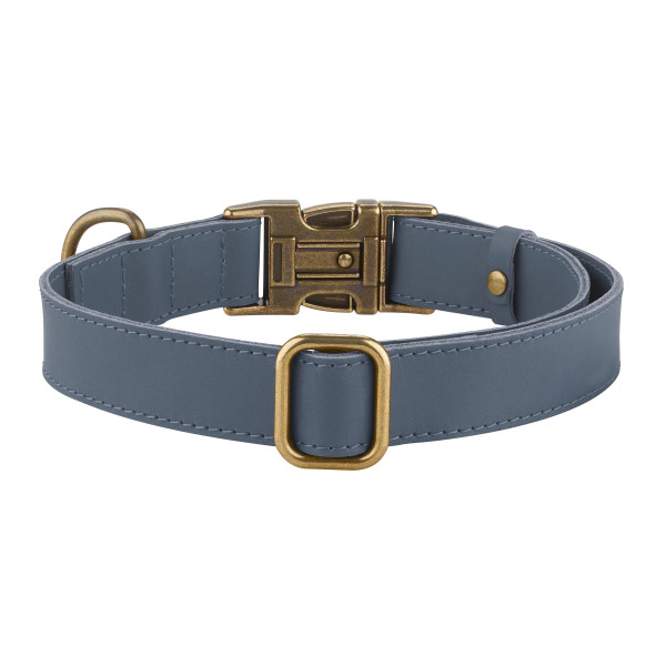Нашийник для собак шкіряний BronzeDog Antiq денім